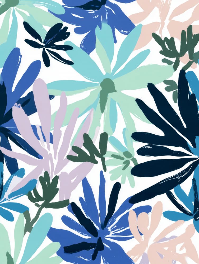 Aquaflowers by Treechild — canvas wall art