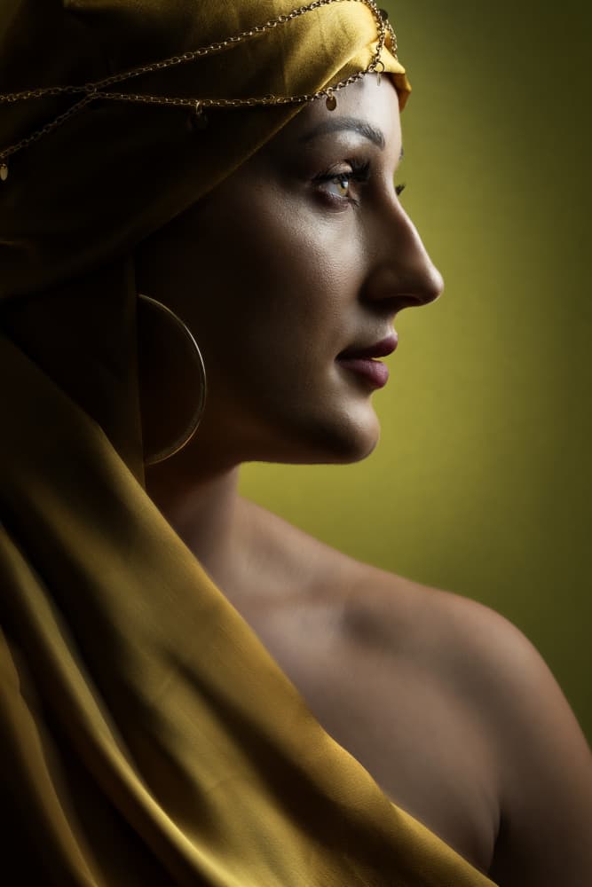 Mysterious Golden Profile by Hardik Pandya — canvas wall art