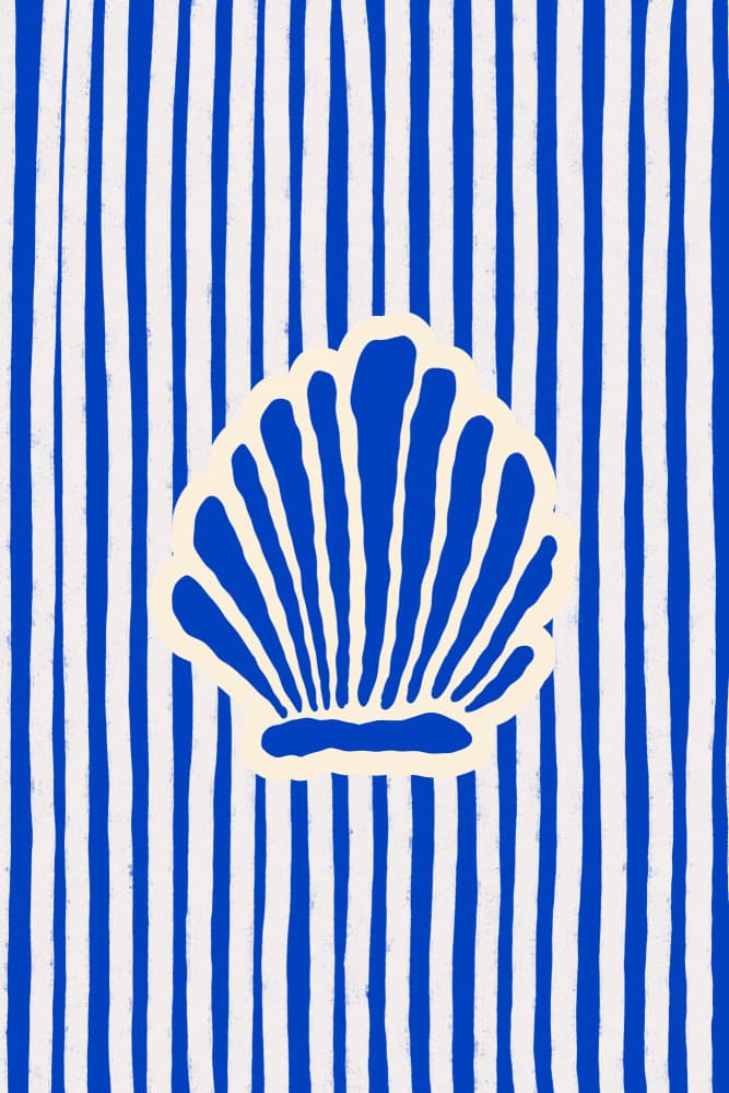 Coastal Shell Stripes by Treechild — canvas wall art