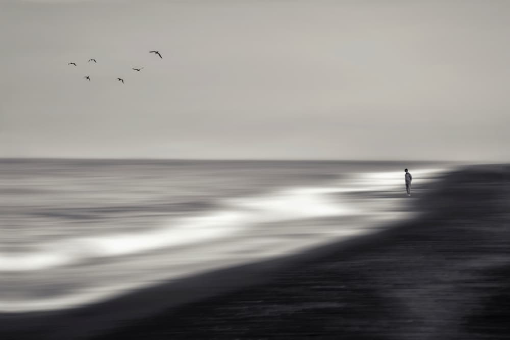 Quiet Beach Solitude by MingLun Tsai (蔡明倫) — canvas wall art