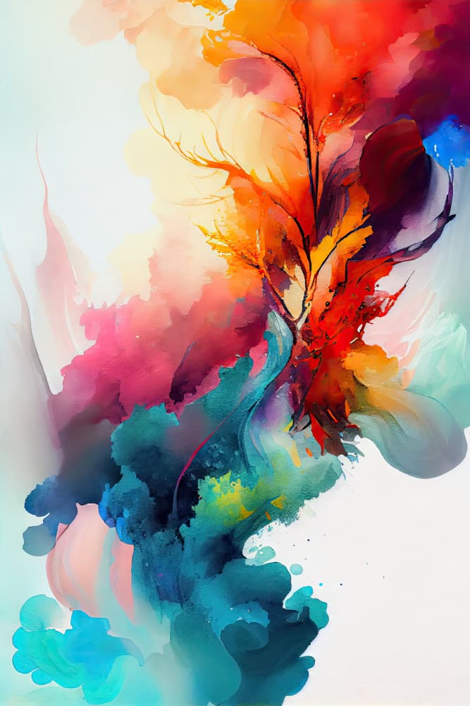 Flowing Color Bloom by Mauro — canvas wall art
