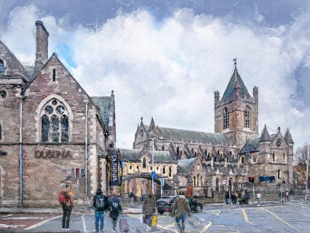 Christ Church Cathedral Dublin by Justyna Jaszke — canvas wall art