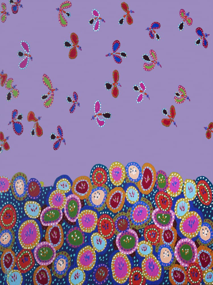 Whimsical Garden Butterflies by Helen Joynson — canvas wall art