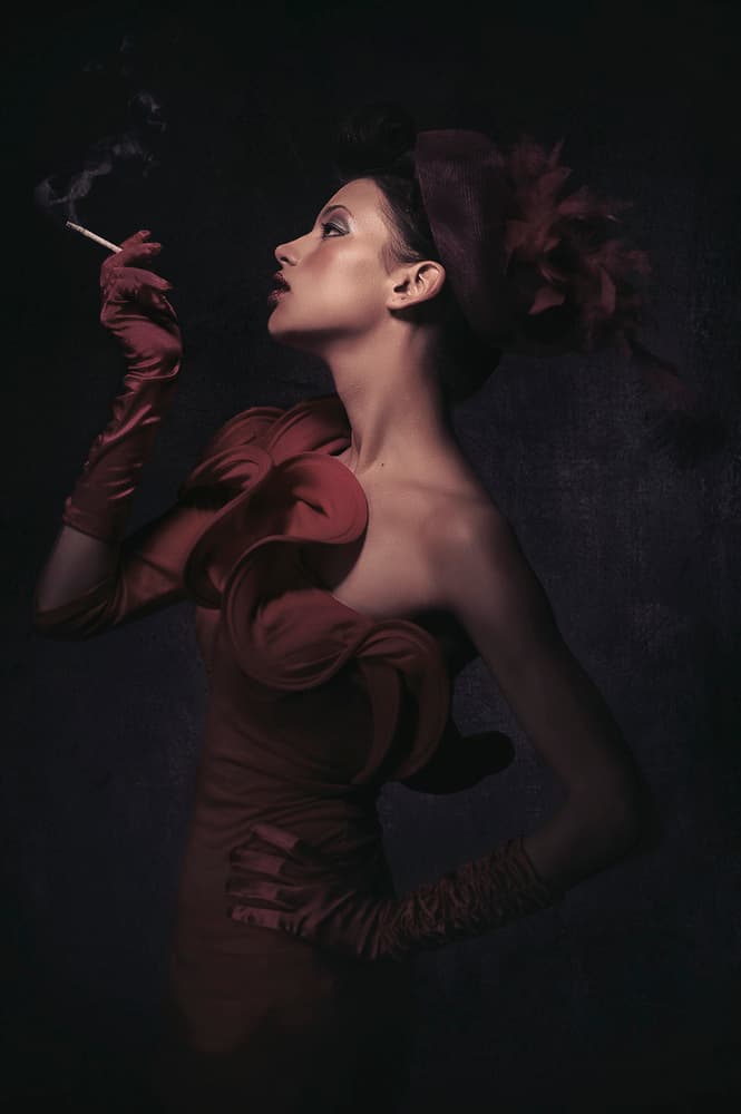 Elegant Woman Smoking by Hari Sulistiawan — canvas wall art