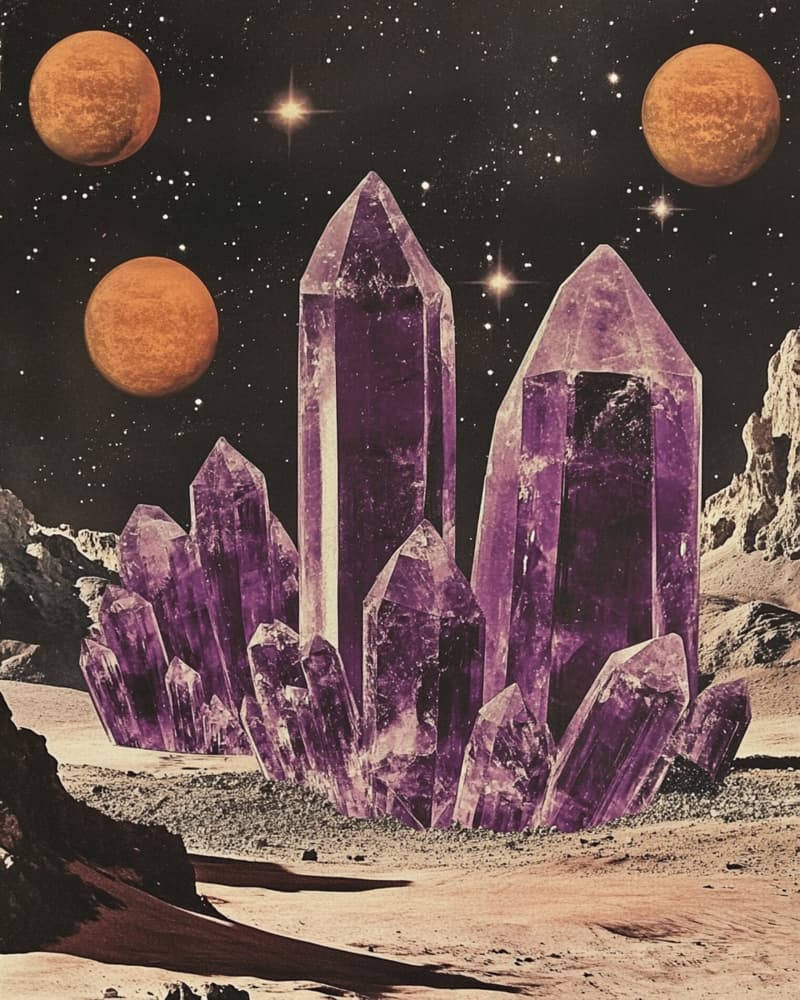 Purple Crystal Planet by Samantha Hearn — canvas wall art