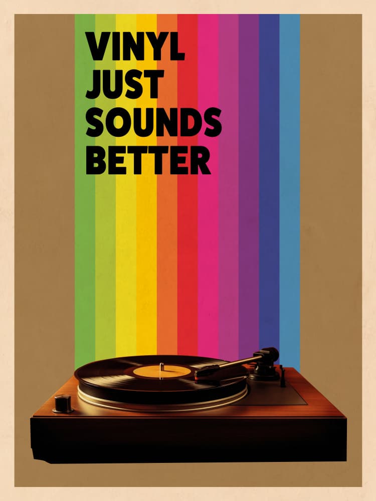 Vinyl Just Sounds Better by WallChart Art Studio — canvas wall art