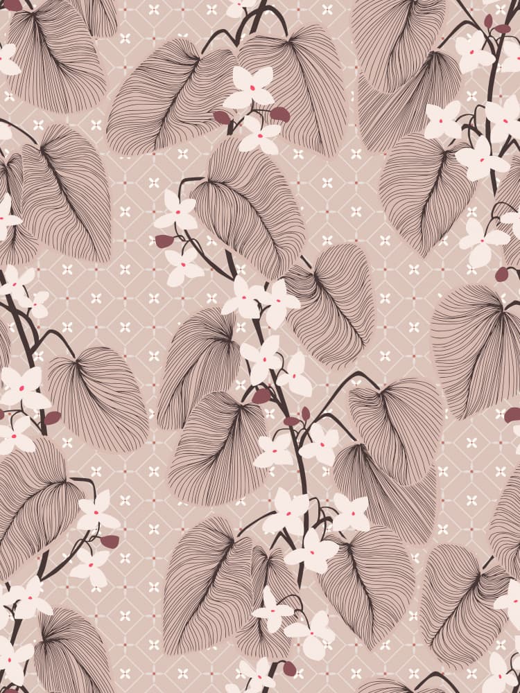 Elegant Botanical Pattern by Annick — canvas wall art