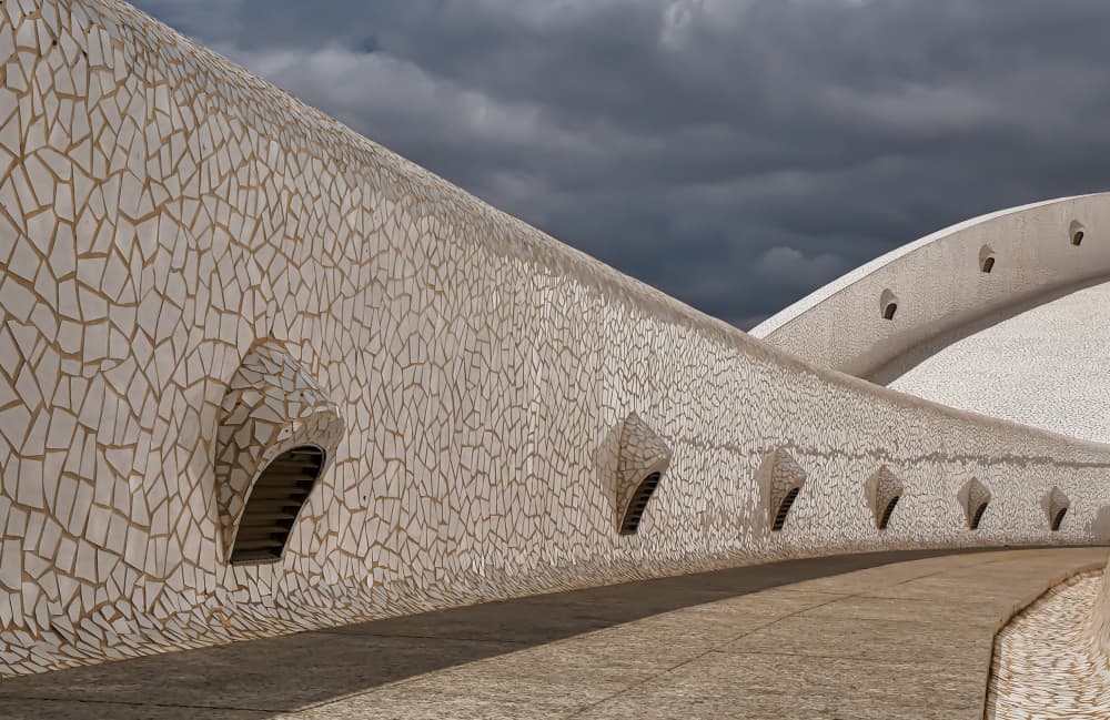 White Architectural Curves by Markus Auerbach — canvas wall art