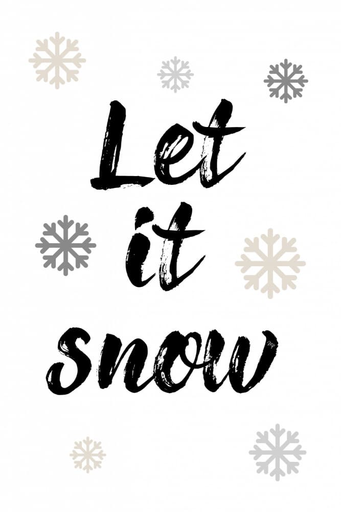 Let It Snow Winter Script by Martina — canvas wall art