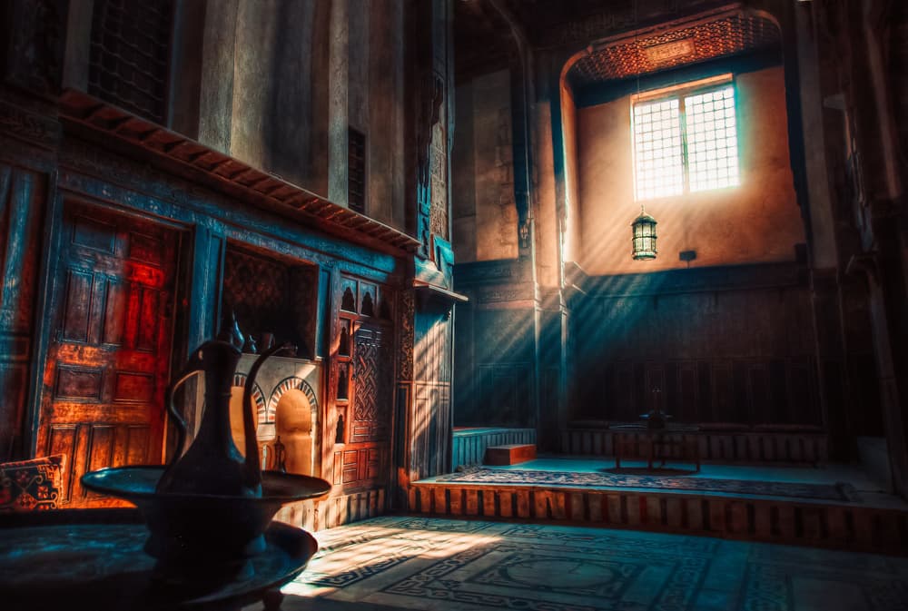 Sunlit Ancient Room by Mohamed Kazzaz — canvas wall art