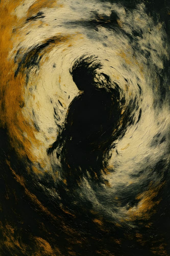 Figure In Golden Swirl by HUGO — canvas wall art