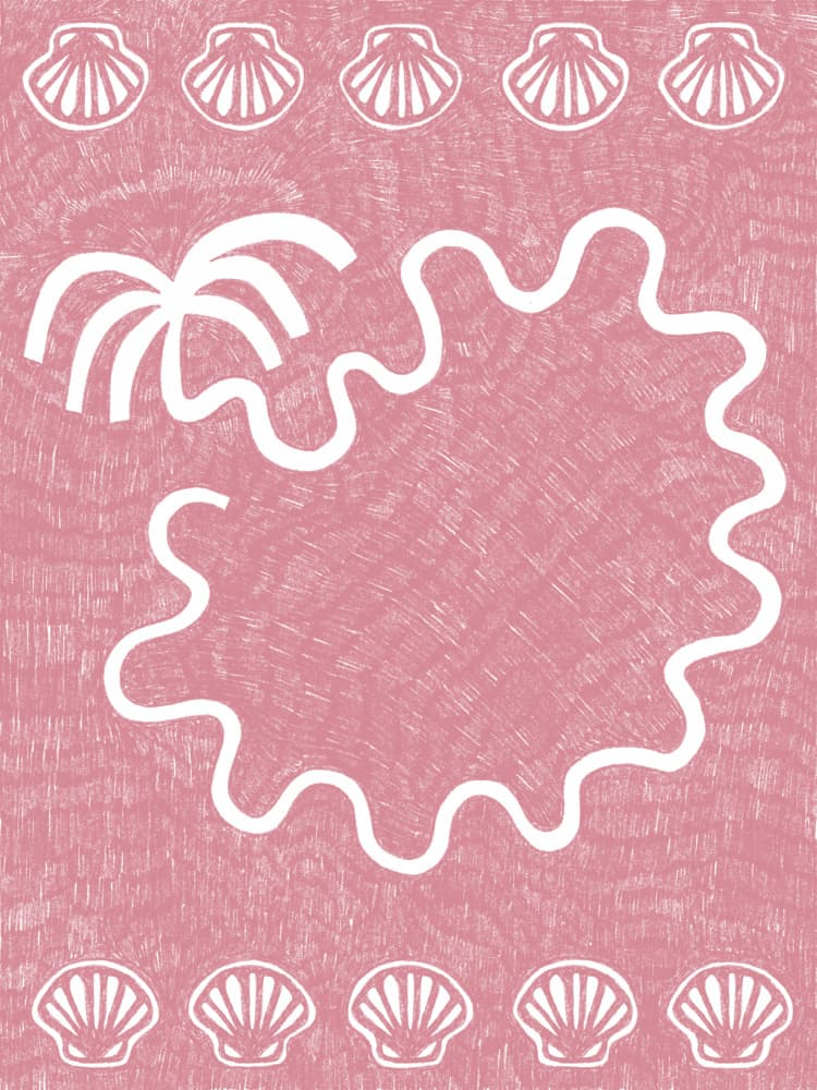 Pink Shell Paradise by Shatha Al Dafai — canvas wall art