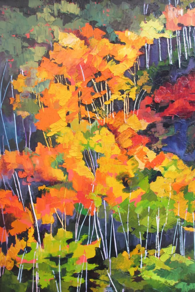 Vibrant Autumn Forest by Maxine Shore — canvas wall art