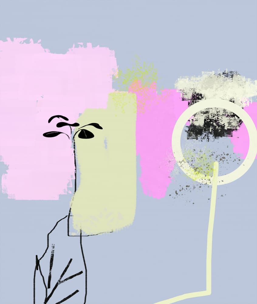 Soft Abstract Plant Shapes by Pelin Atilla — canvas wall art