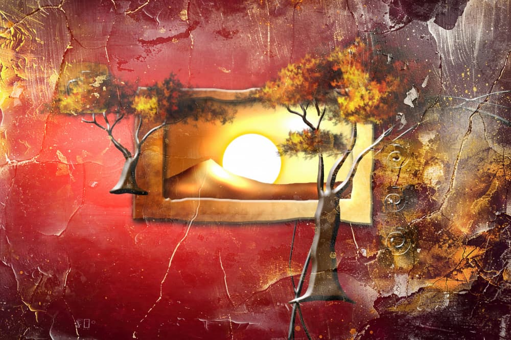 Rustic Framed Sunset by Rafal Kulik — canvas wall art