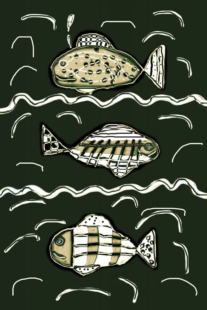 Whimsical Patterned Fish by Christina Sillen — canvas wall art