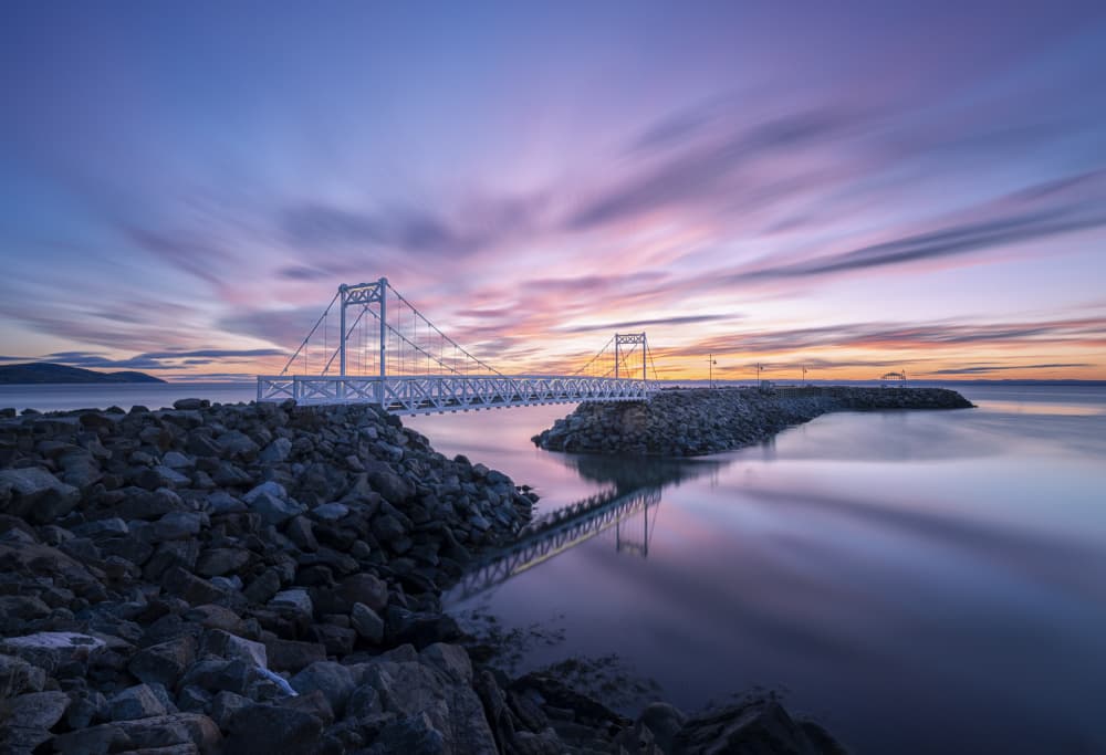 Twilight Bridge Reflection by Larry Deng APA — canvas wall art