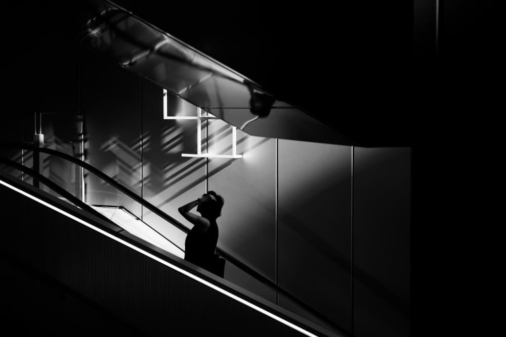 Urban Escalator Light by Satoshi Hata — canvas wall art