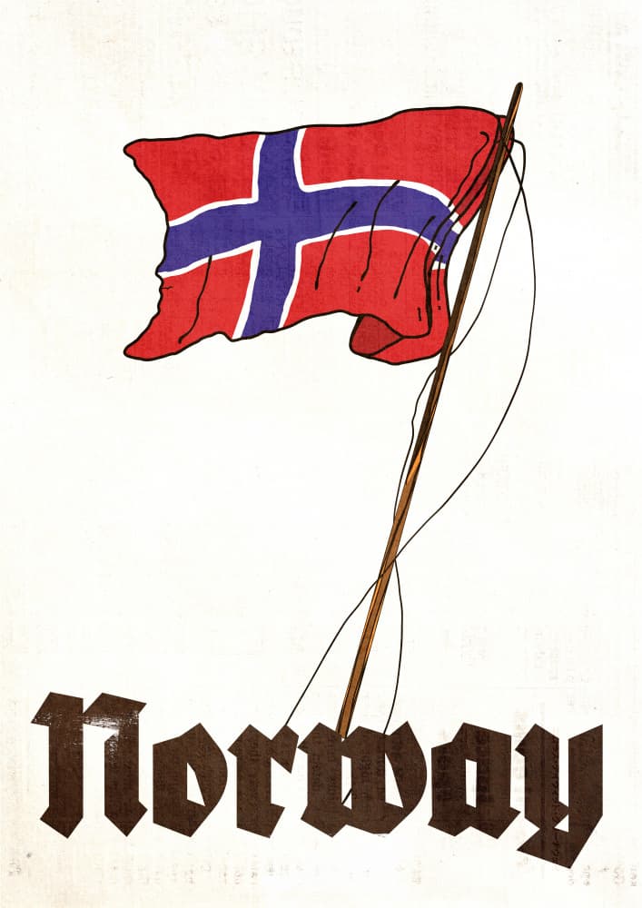 Vintage Norway Flag by Nicholas — canvas wall art