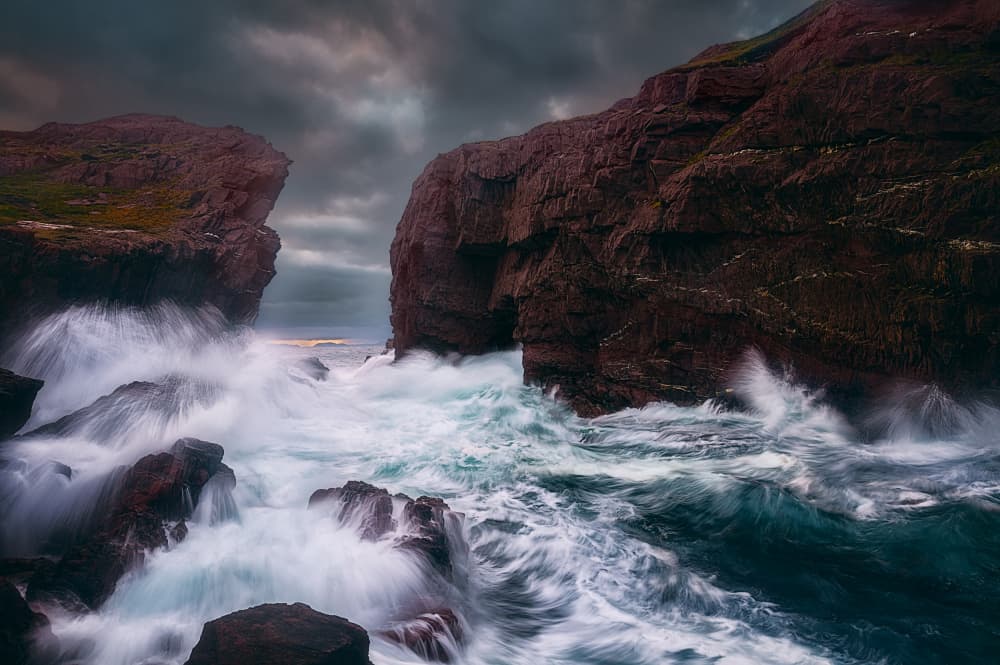 Wild Ocean Cliffs by Ben.C.L — canvas wall art