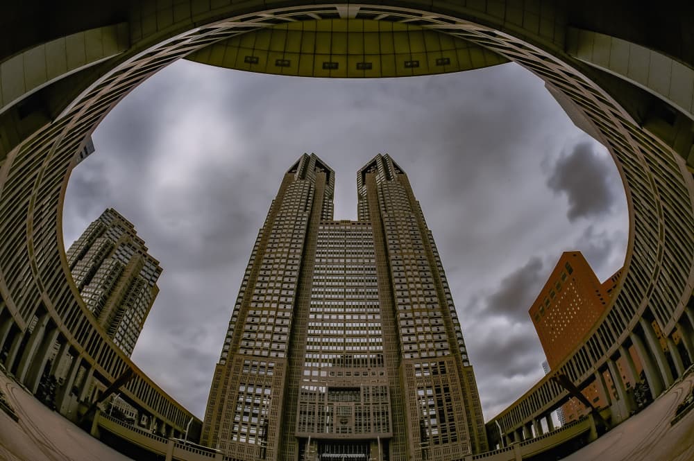 Towering City Architecture by Rodrigo Marin — canvas wall art