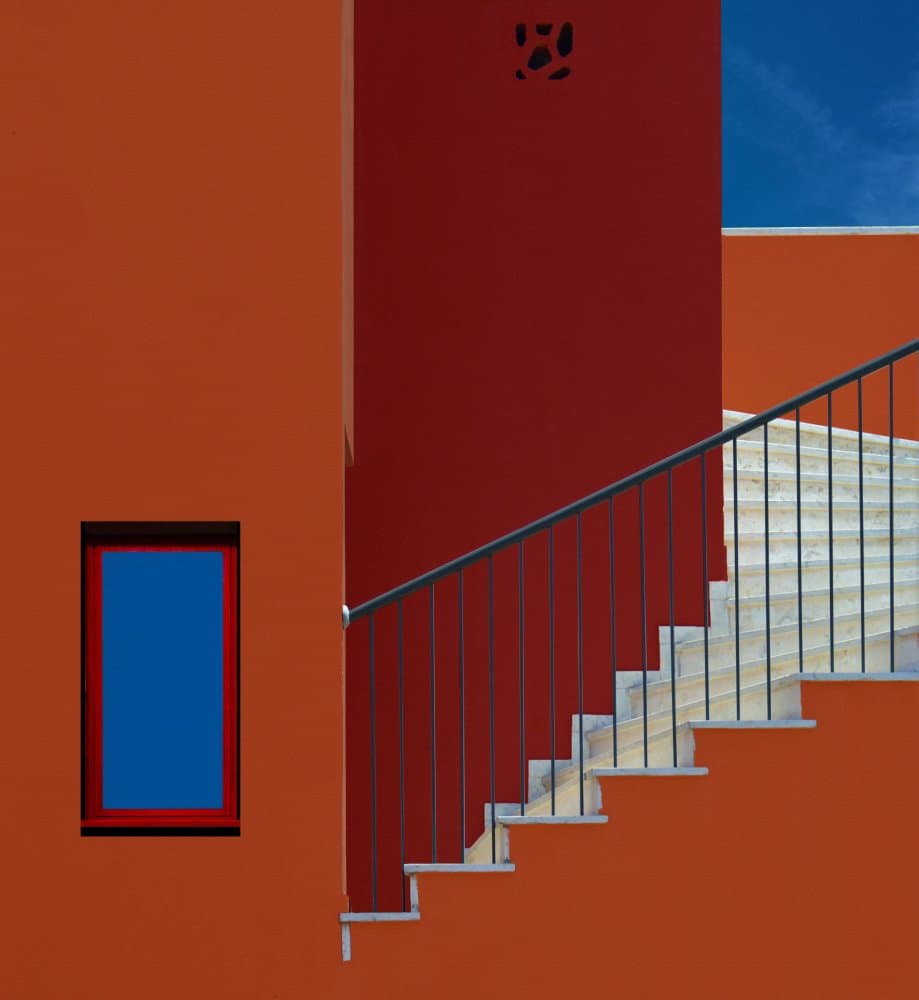 Vibrant Color Block Building by Arnon Orbach — canvas wall art