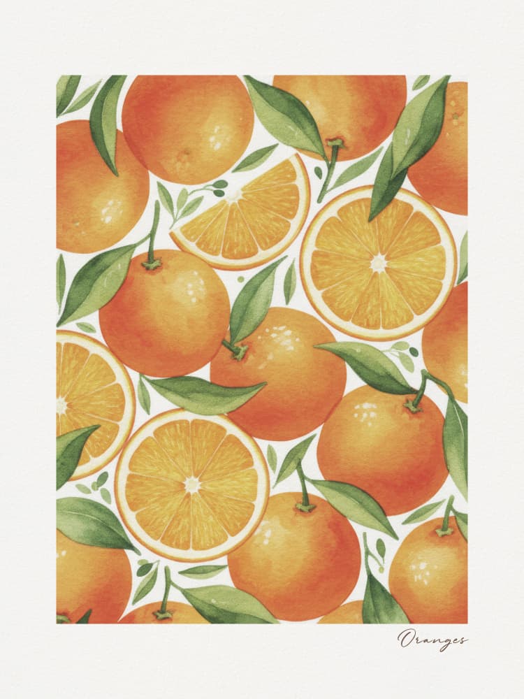 Fresh Oranges Pattern by Andreas Magnusson — canvas wall art