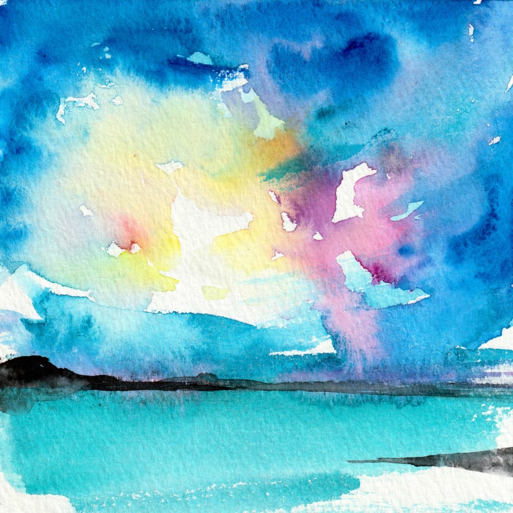 Vibrant Sunset Over Water by Christine Lindstrom — canvas wall art