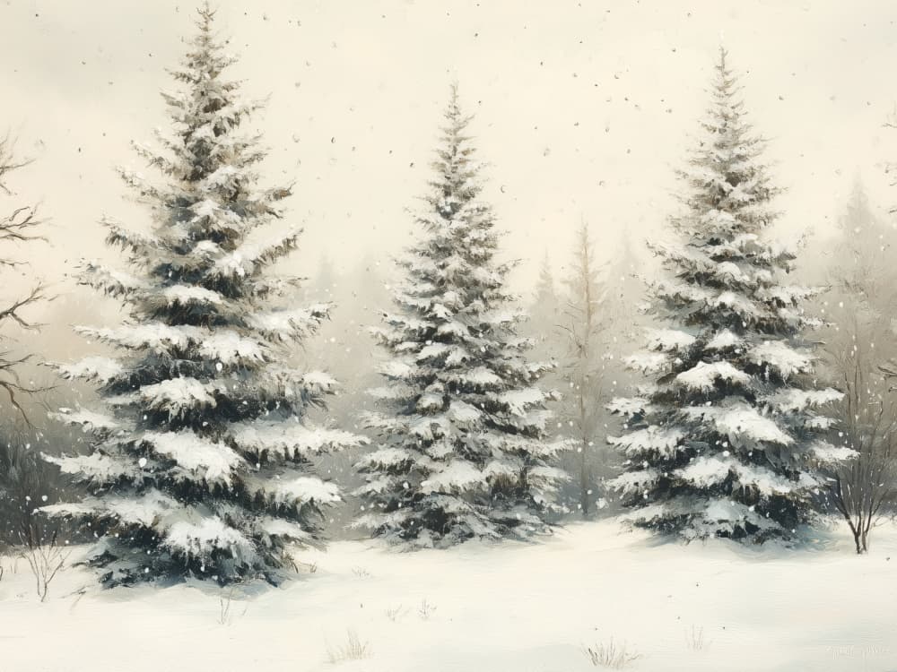 Snowy Winter Forest by Jolly and Dash — canvas wall art