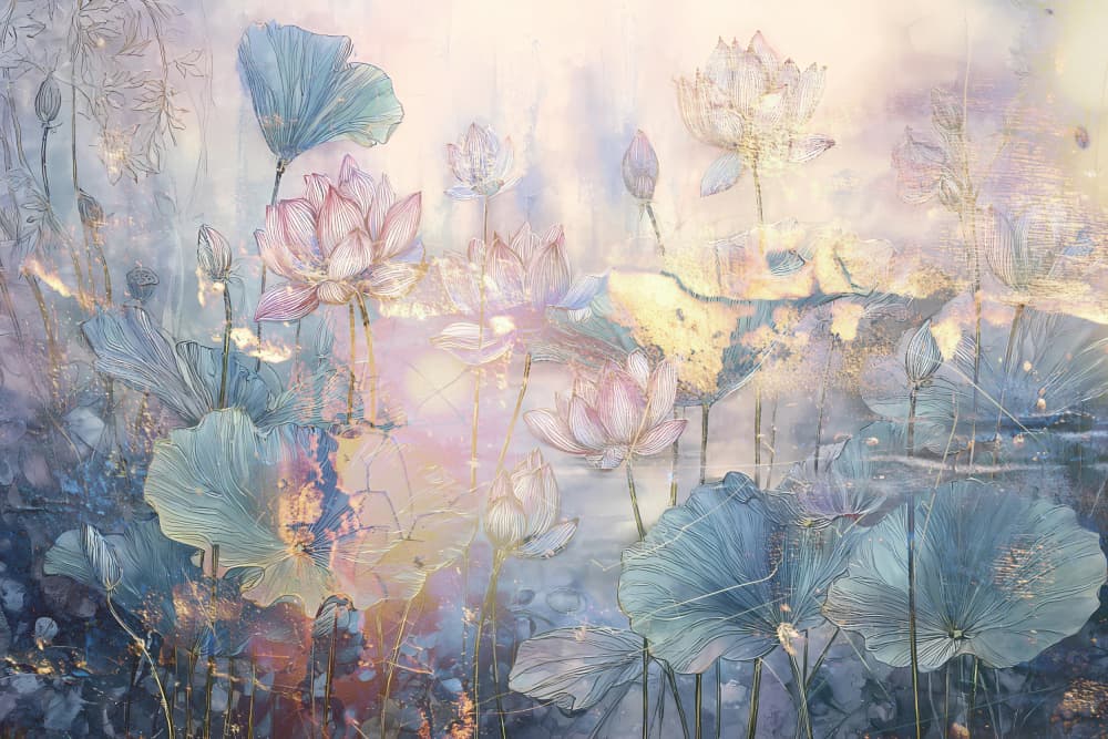 Ethereal Lotus Glow by Rafal Kulik — canvas wall art