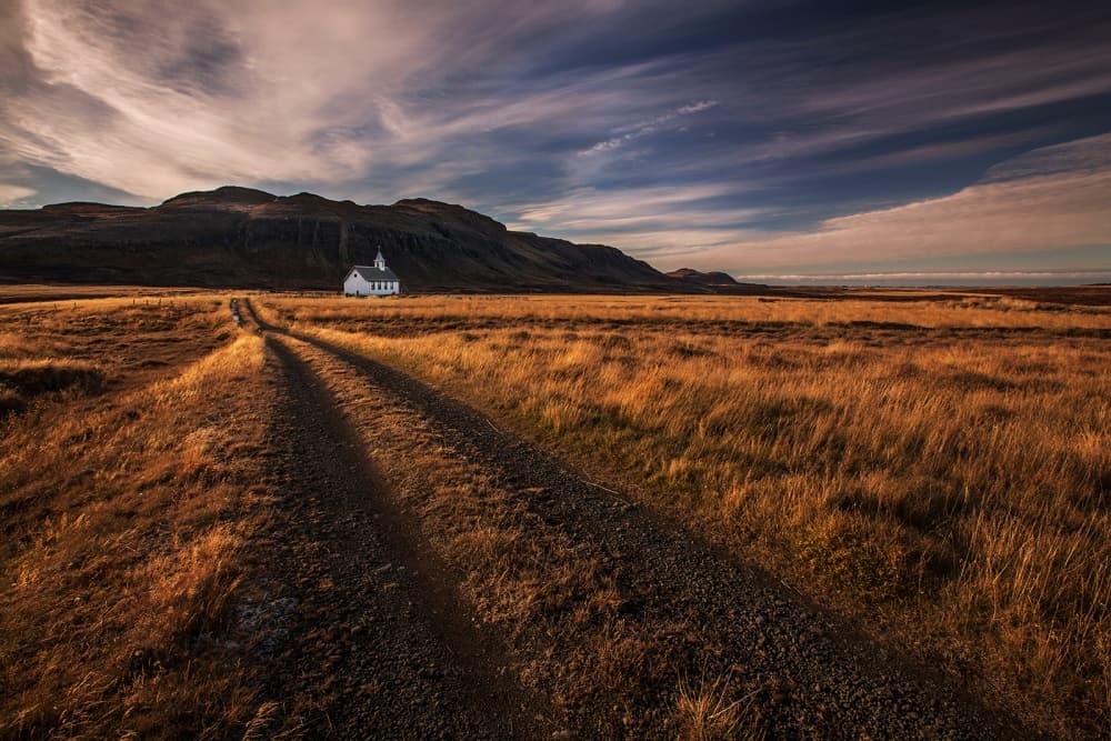 Lonely Church Road by Bragi Ingibergsson - BRIN — canvas wall art