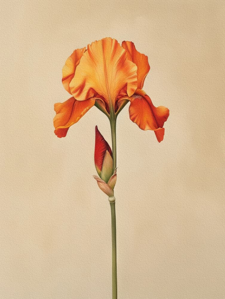 Vibrant Orange Iris by Bilge Paksoylu — canvas wall art