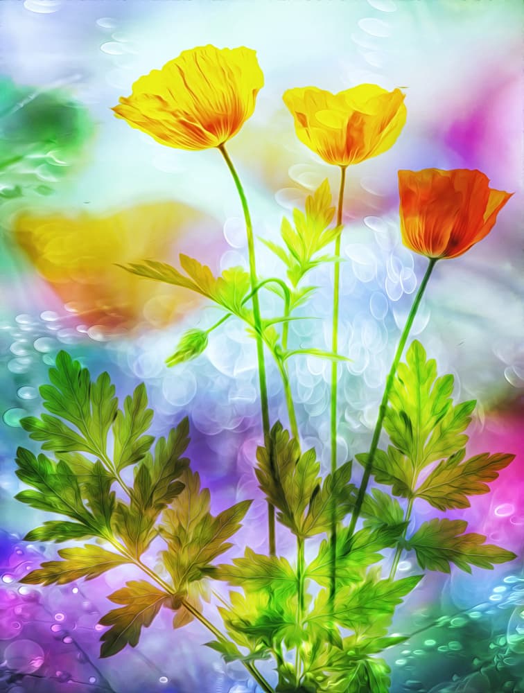 Vibrant Poppies Dream by Hilda van der Lee — canvas wall art