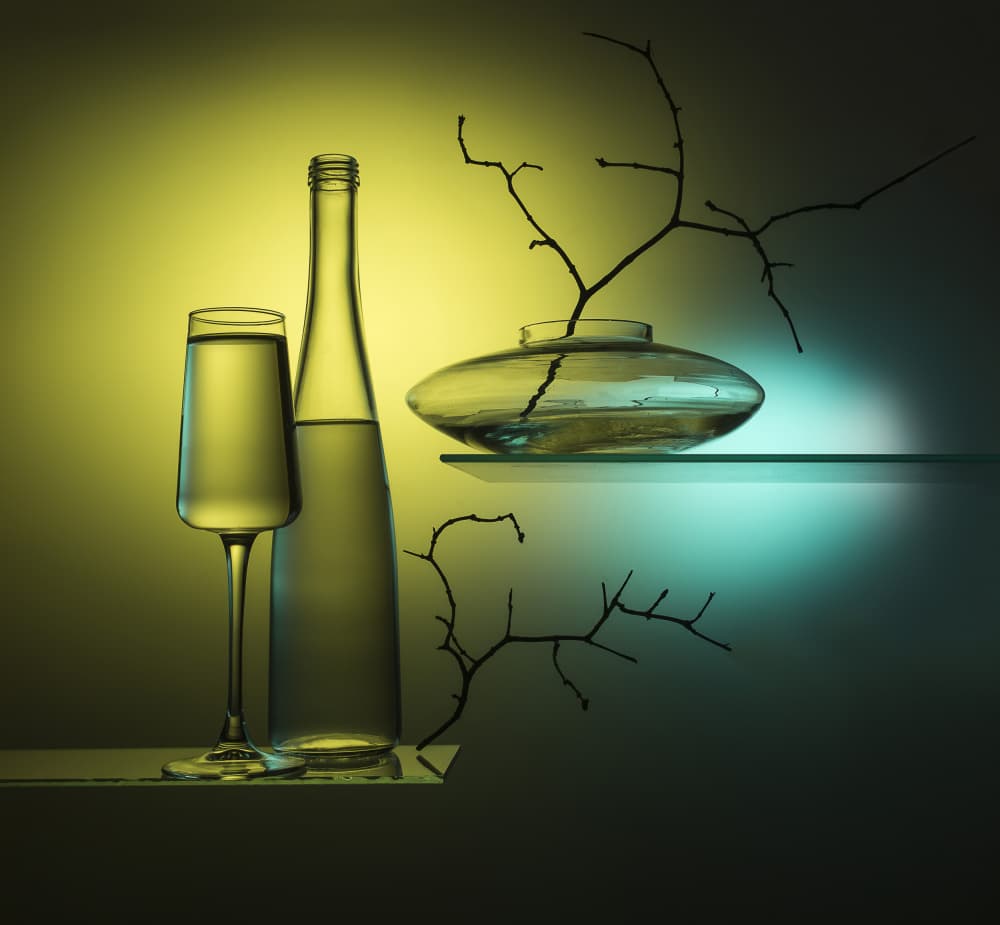 Modern Glass Still Life by Evgeniy Popov — canvas wall art