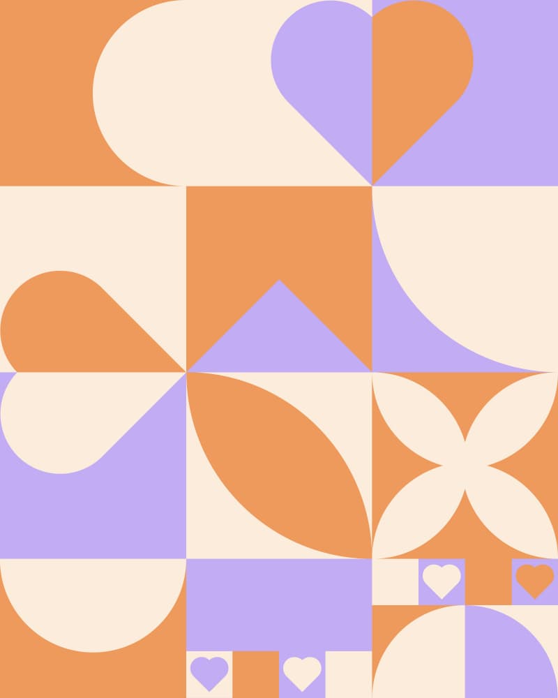 Soft Geometric Hearts by Artprink — canvas wall art