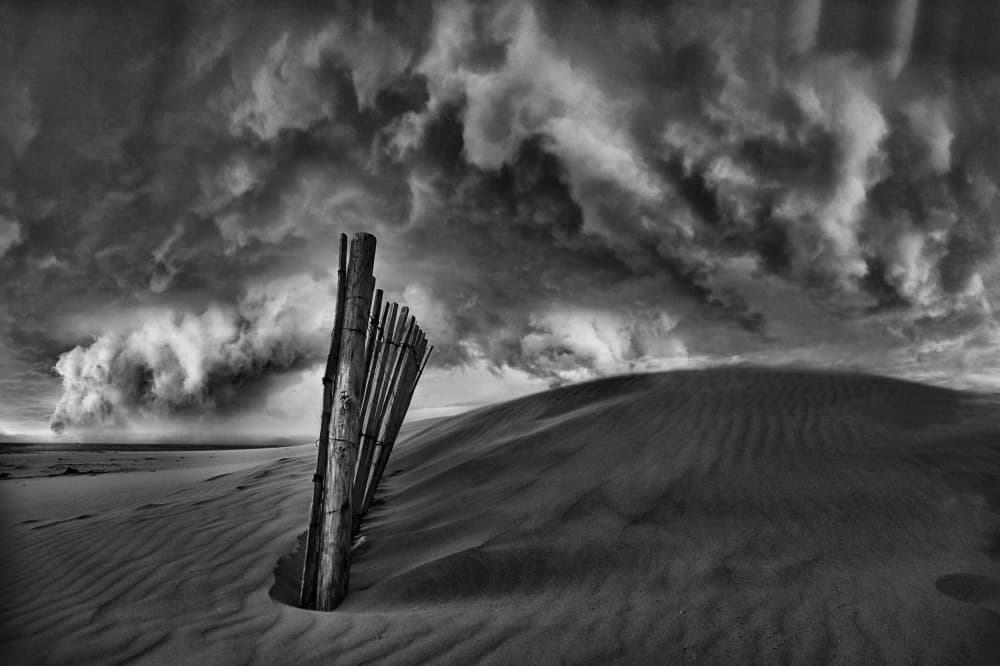 Stormy Dune Fence by Stéphane Pecqueux — canvas wall art