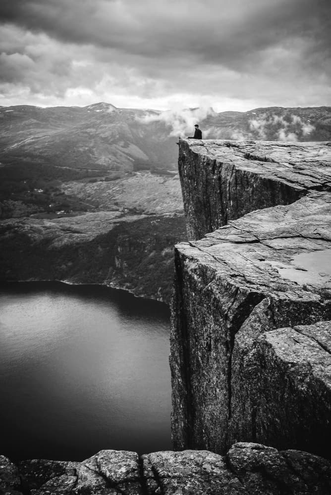 Pensive Cliff Edge View by Joško Šimic — canvas wall art