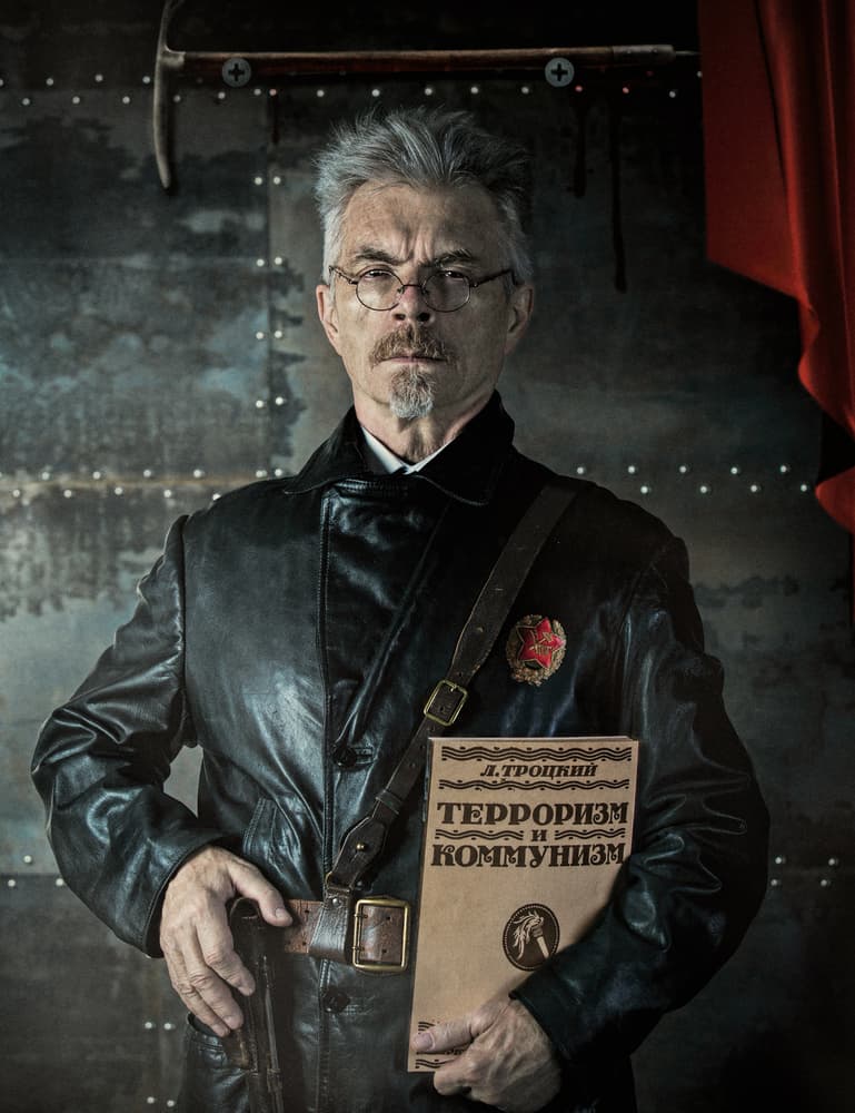 Revolutionary Trotsky Portrait by Svetlana Melik-Nubarova — canvas wall art