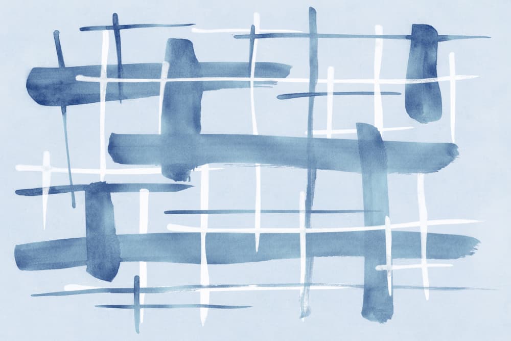 Abstract Blue Grid by amini54 — canvas wall art