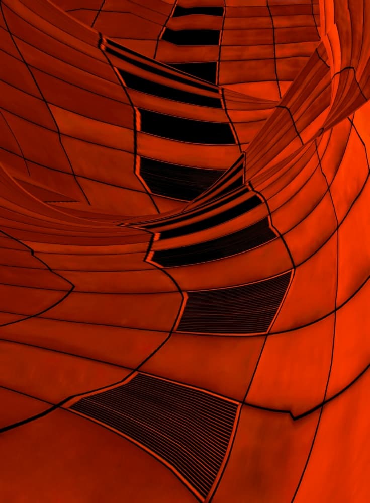 Dynamic Orange Abstraction by Gilbert Claes — canvas wall art