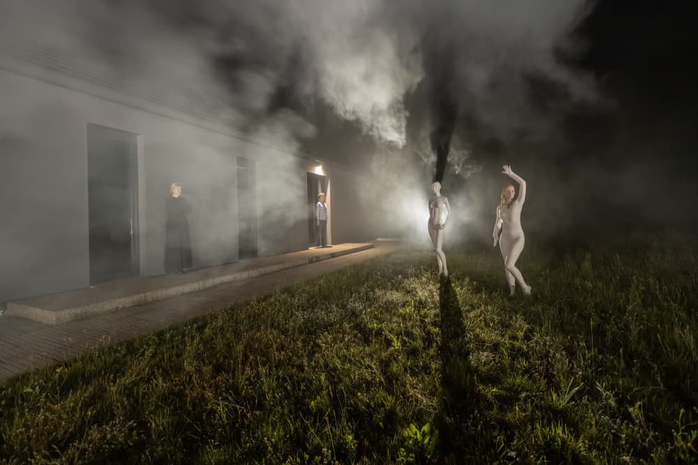 Mysterious Night Figures by Leszek Paradowski — canvas wall art