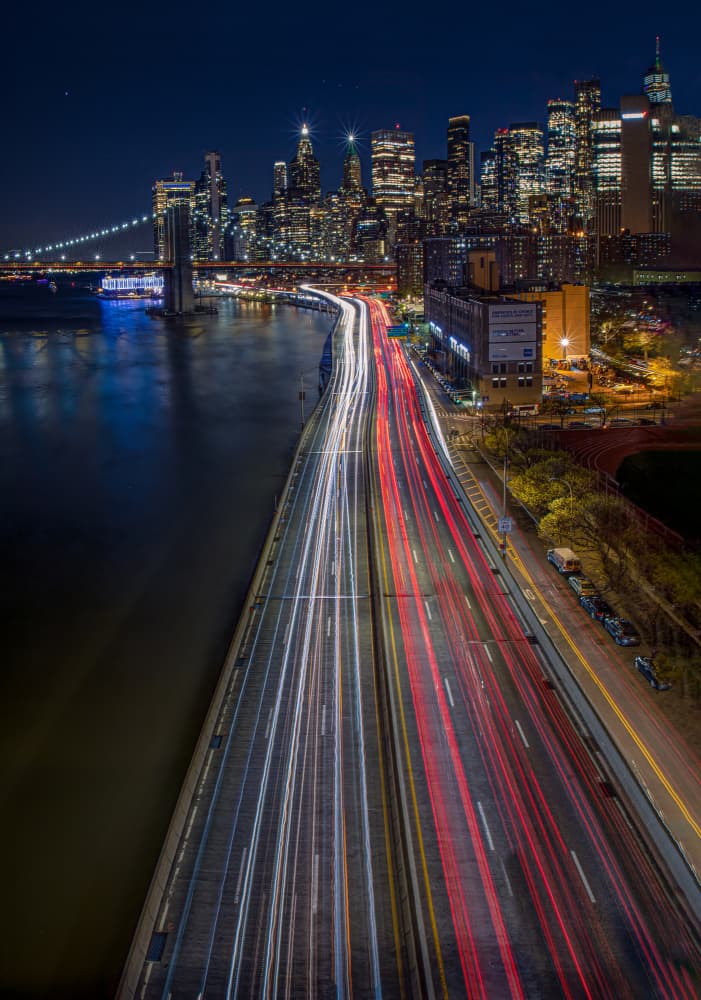 City Night Light Trails by Yanny Liu — canvas wall art