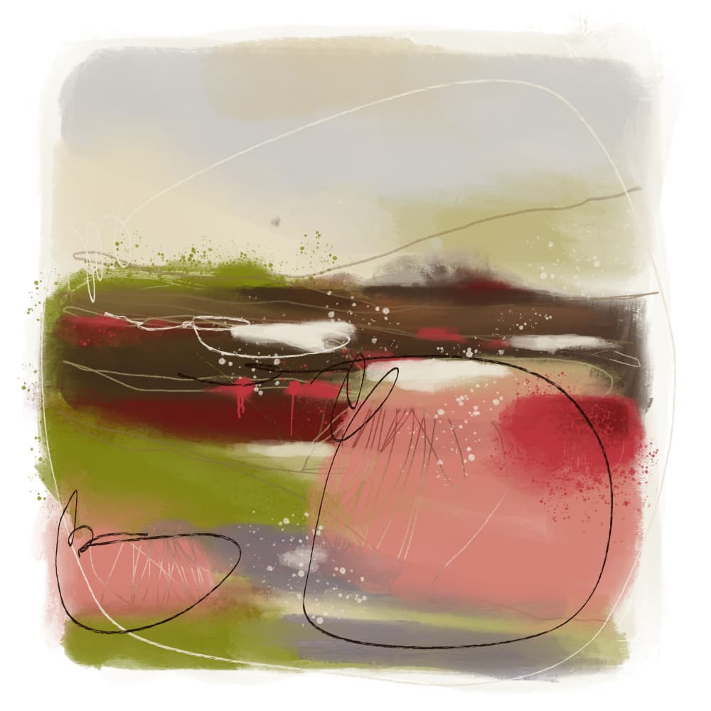 Vibrant Abstract Landscape by MANSI SAXENA — canvas wall art