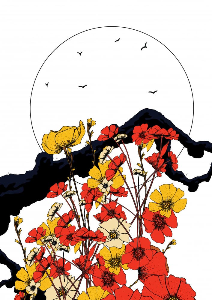 Colorful Mountain Bloom by Nicholas — canvas wall art