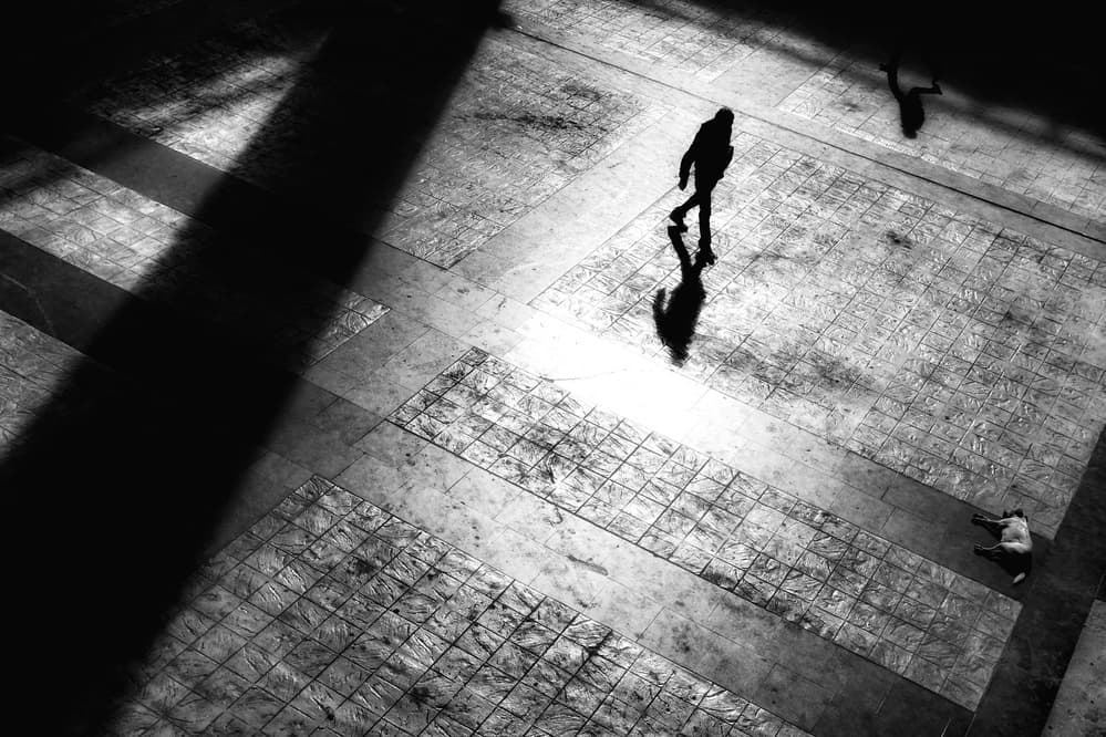 Urban Shadow Walker by Ali Ayer — canvas wall art