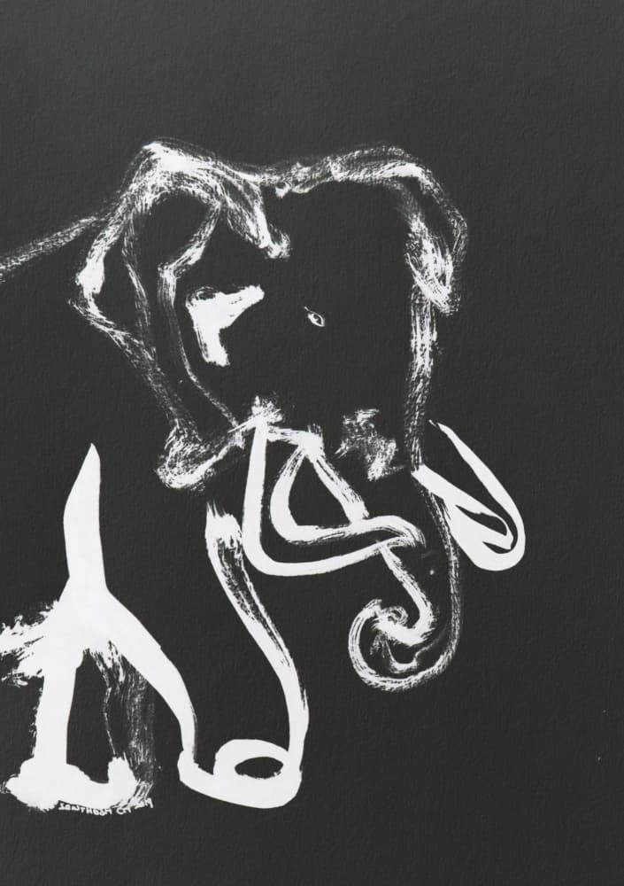 Abstract Elephant Drawing by Santhosh ch — canvas wall art