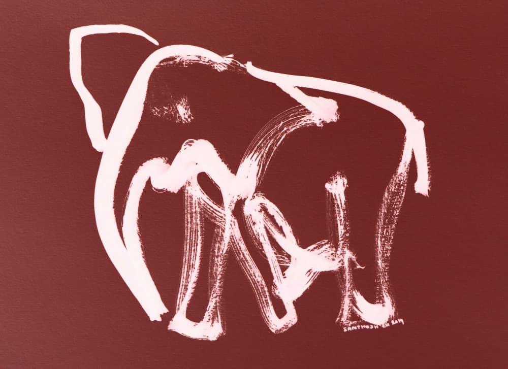 Abstract Elephant Family by Santhosh ch — canvas wall art