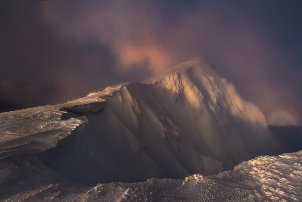 Glowing Mountain Peak by Marian Kuric QEP — canvas wall art