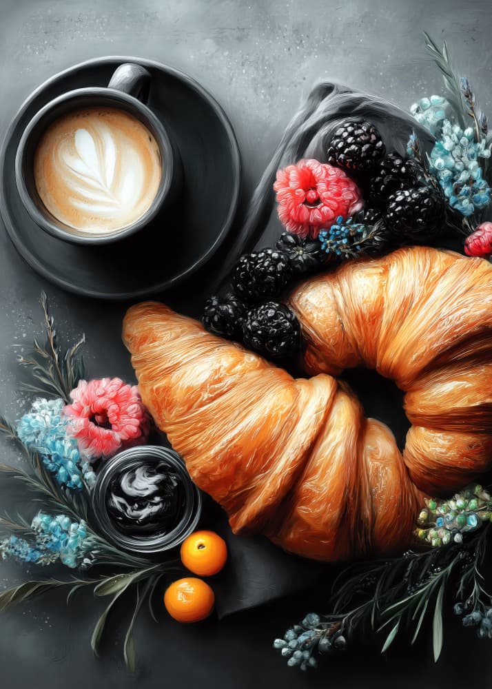 Gourmet Breakfast Spread by Justyna Jaszke — canvas wall art