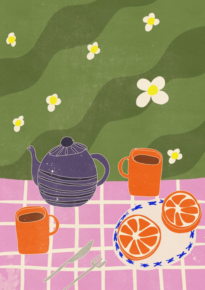 Spring Garden Picnic by Nicholas — canvas wall art
